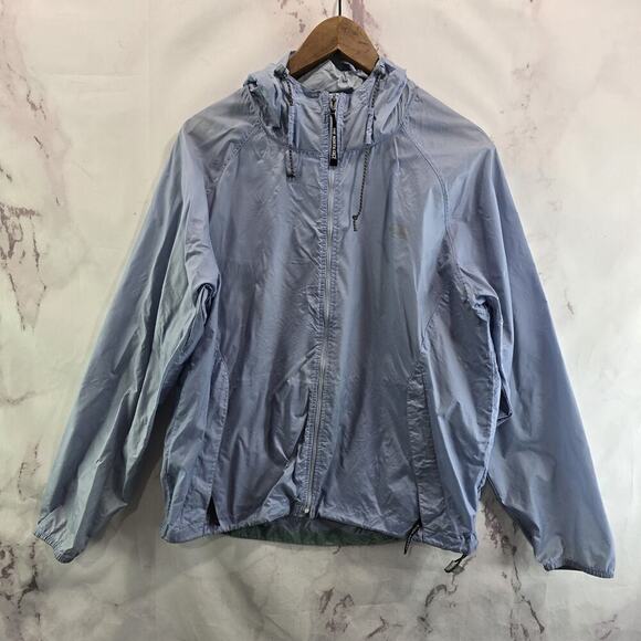 The North Face Jacket Womens Medium Blue Black Zip Running Windbreaker - Picture 1 of 10